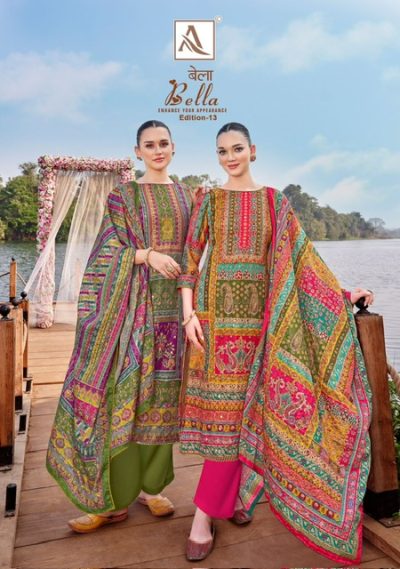 ALOK SUITS BELLA EDITION 13 PURE MASLIN SUITS