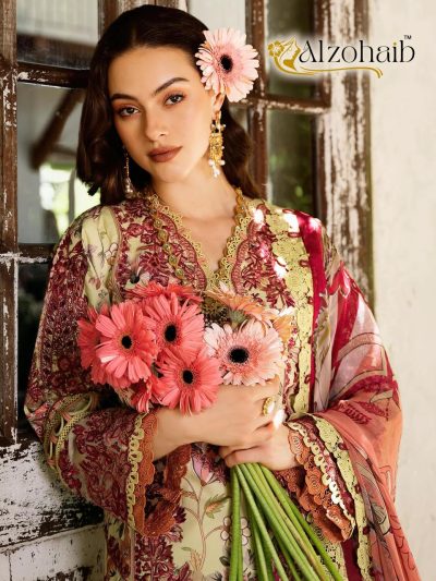 ALZOHAIB COTTON PRINTED PAKISTANI SALWAR SUIT SUPPLIER