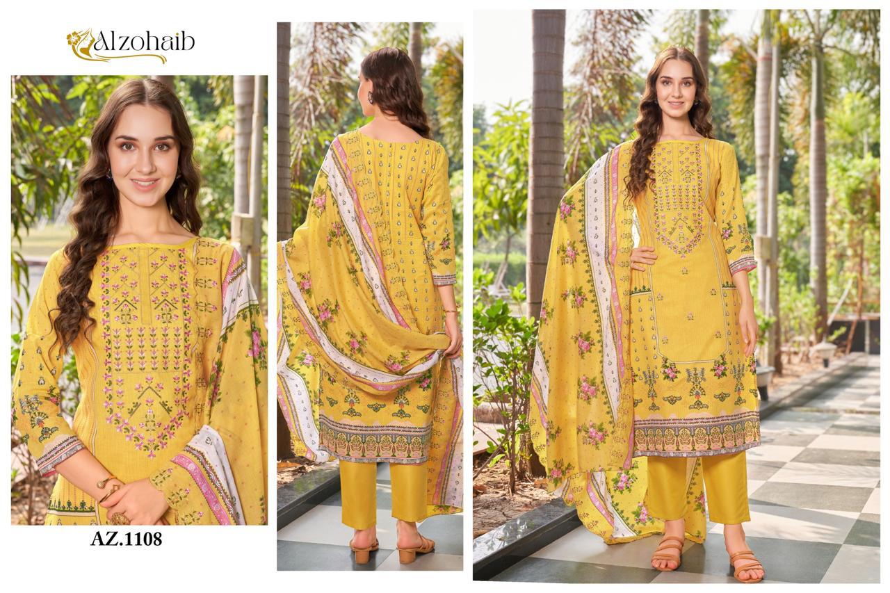 ALZOHAIB COTTON PRINTED PAKISTANI SALWAR SUIT WHOLESALER