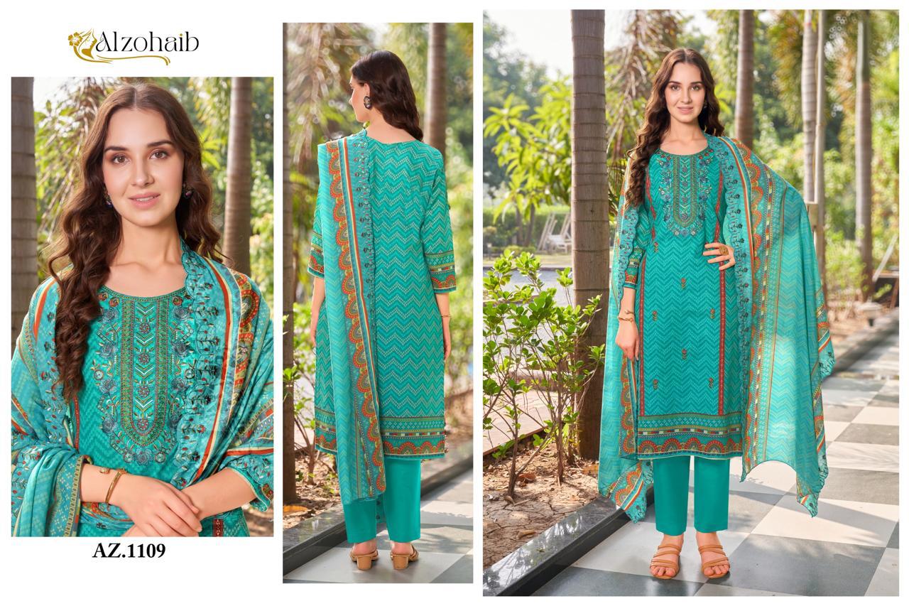 ALZOHAIB COTTON PRINTED PAKISTANI SALWAR SUIT WHOLESALER