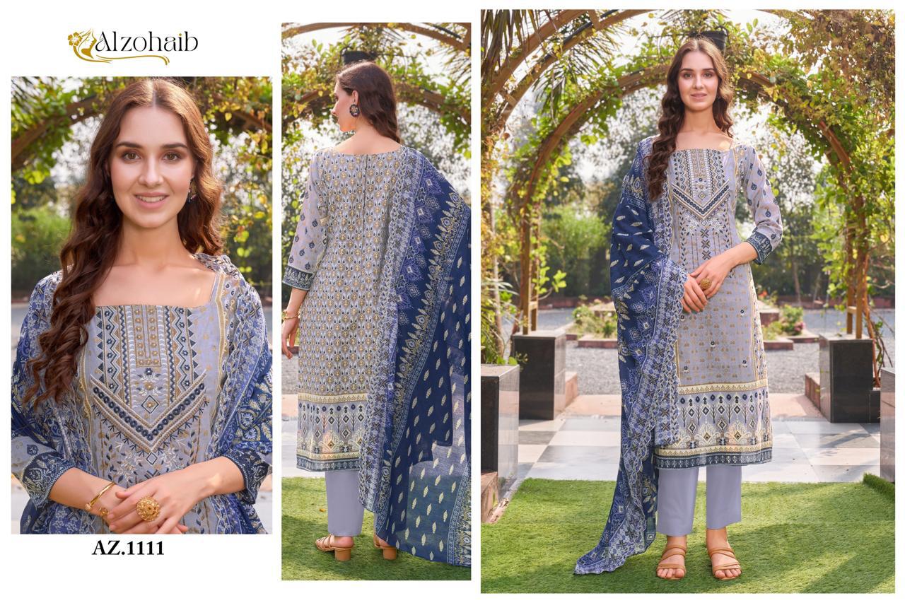 ALZOHAIB COTTON PRINTED PAKISTANI SALWAR SUIT WHOLESALER