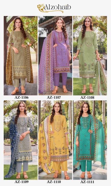 ALZOHAIB COTTON PRINTED PAKISTANI SALWAR SUIT WHOLESALER