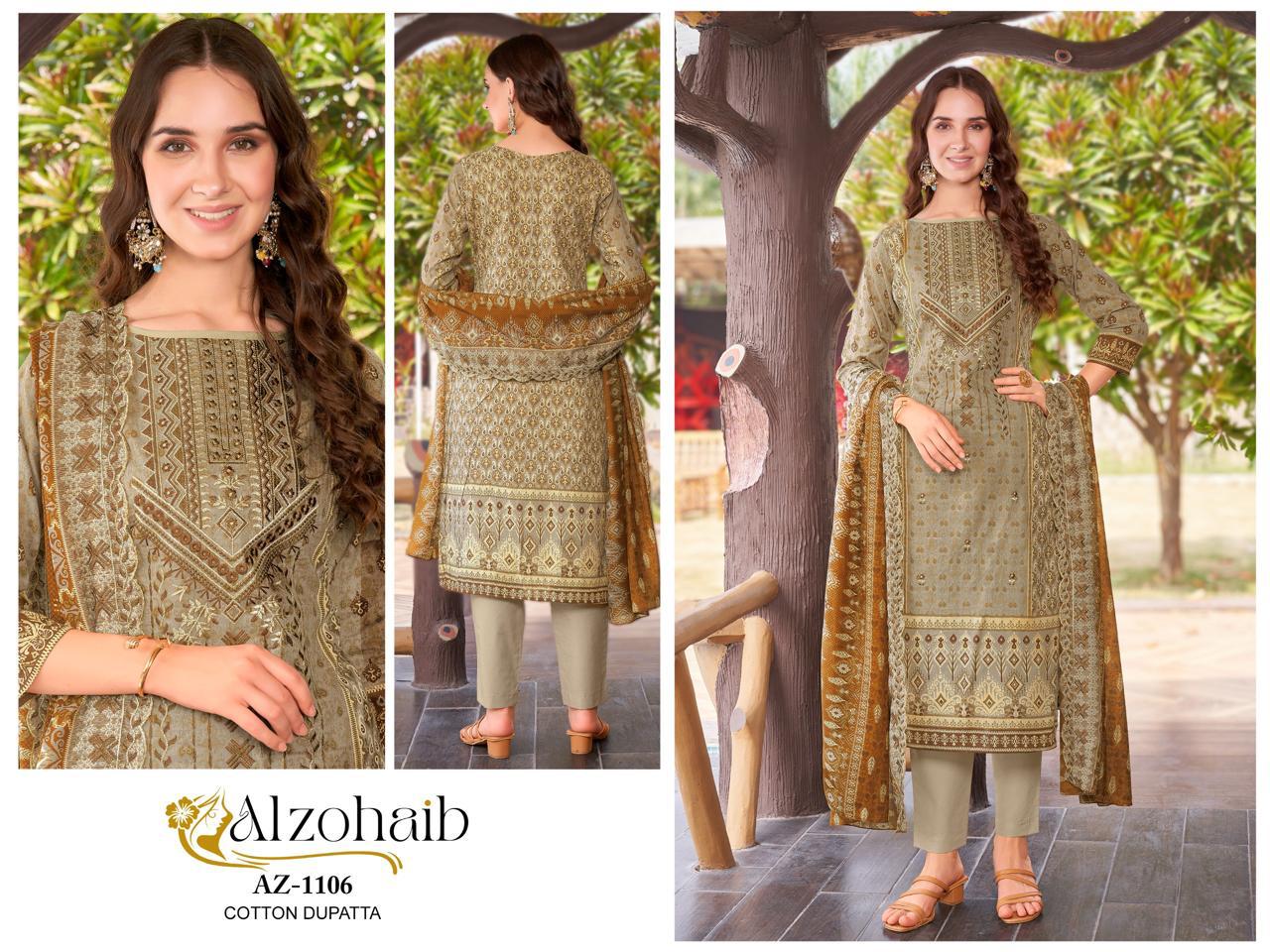 ALZOHAIB COTTON PRINTED PAKISTANI SALWAR SUIT WHOLESALER