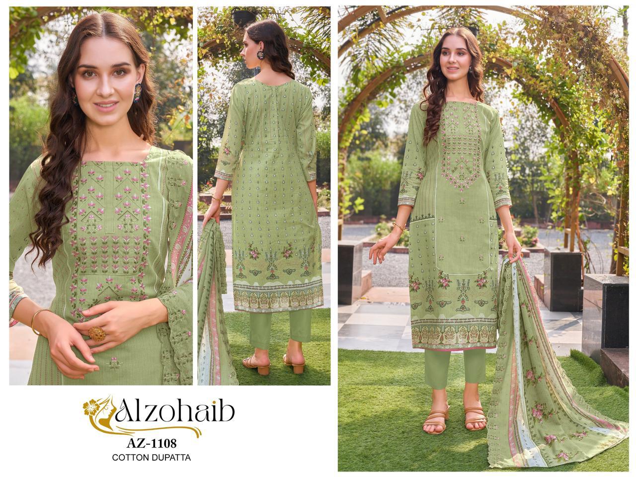 ALZOHAIB COTTON PRINTED PAKISTANI SALWAR SUIT WHOLESALER