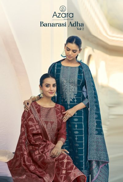 AZARA BANARASI ADHA VOL 2 COTTON JACQUARD SUITS