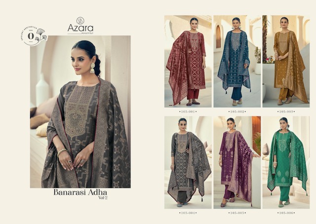 AZARA BANARASI ADHA VOL 2 COTTON JACQUARD SUITS