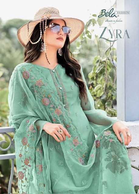 BELA FASHION ZYRA ORGANZA SUITS LATEST CATALOGUE