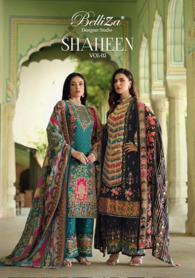 BELLIZA SHAHEEN VOL 2 VISCOSE PRINTED SUITS SUPPLIER