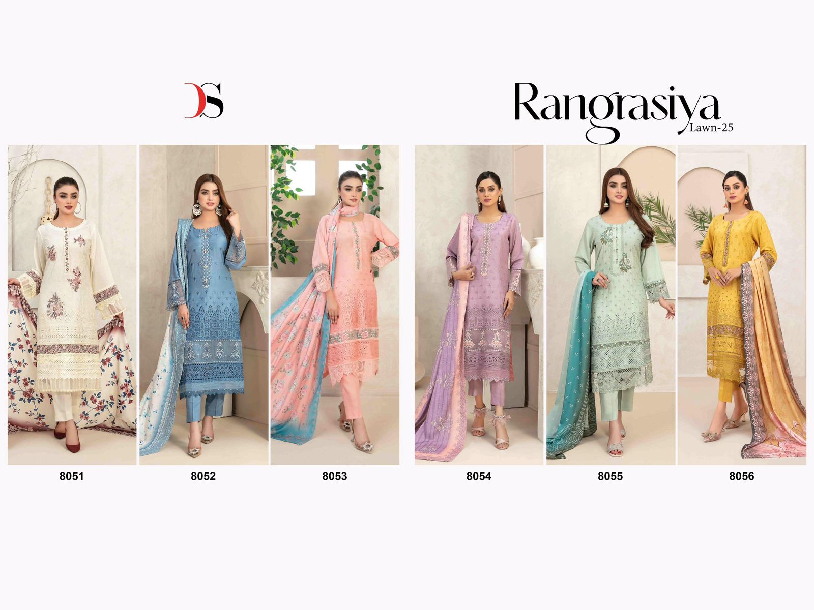 DEEPSY SUITS RANGRASIYA LAWN 25 8051-8056 SERIES