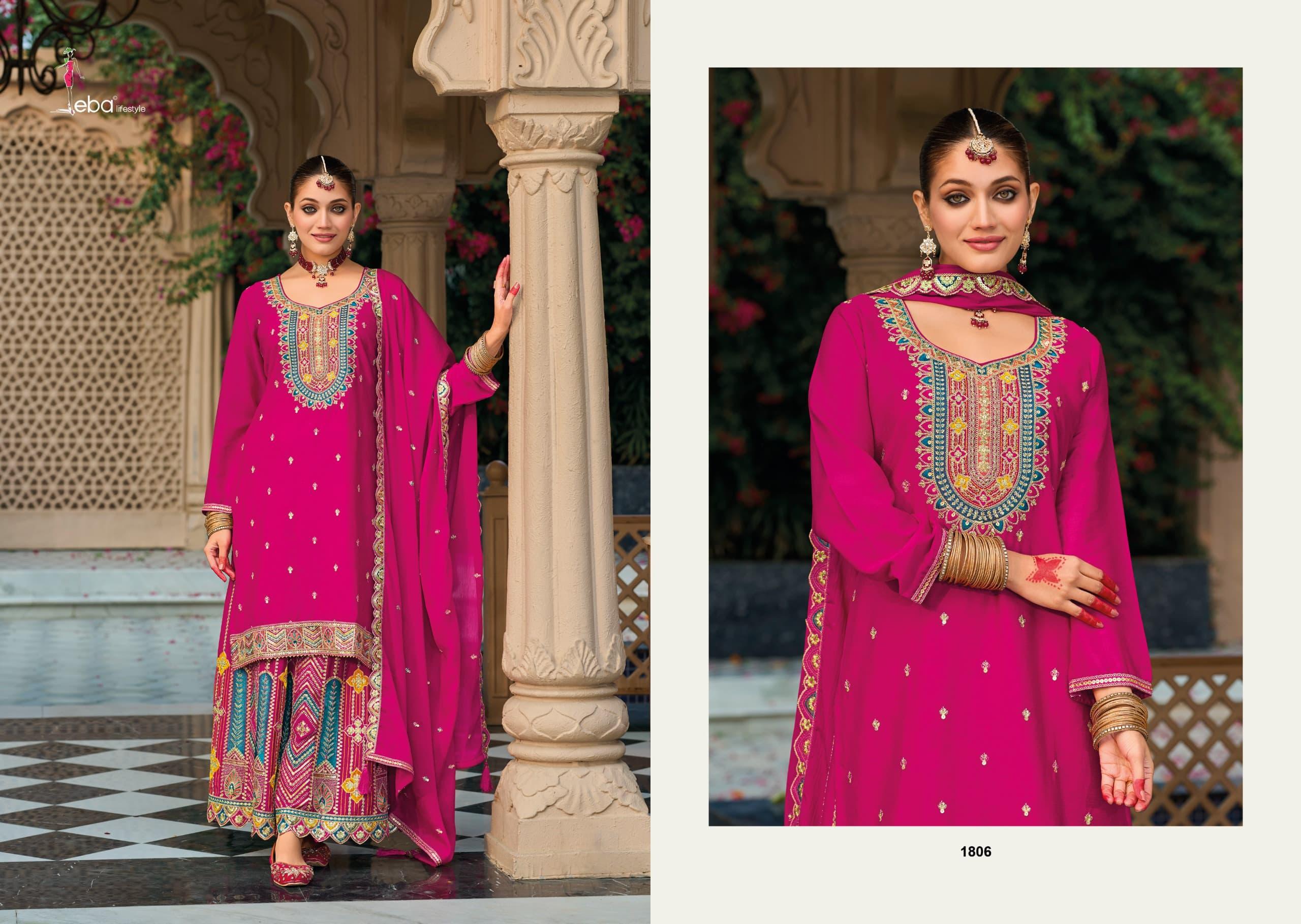 EBA LIFESTYLE MOHINI CHINON EMBROIDERY SUITS SUPPLIER