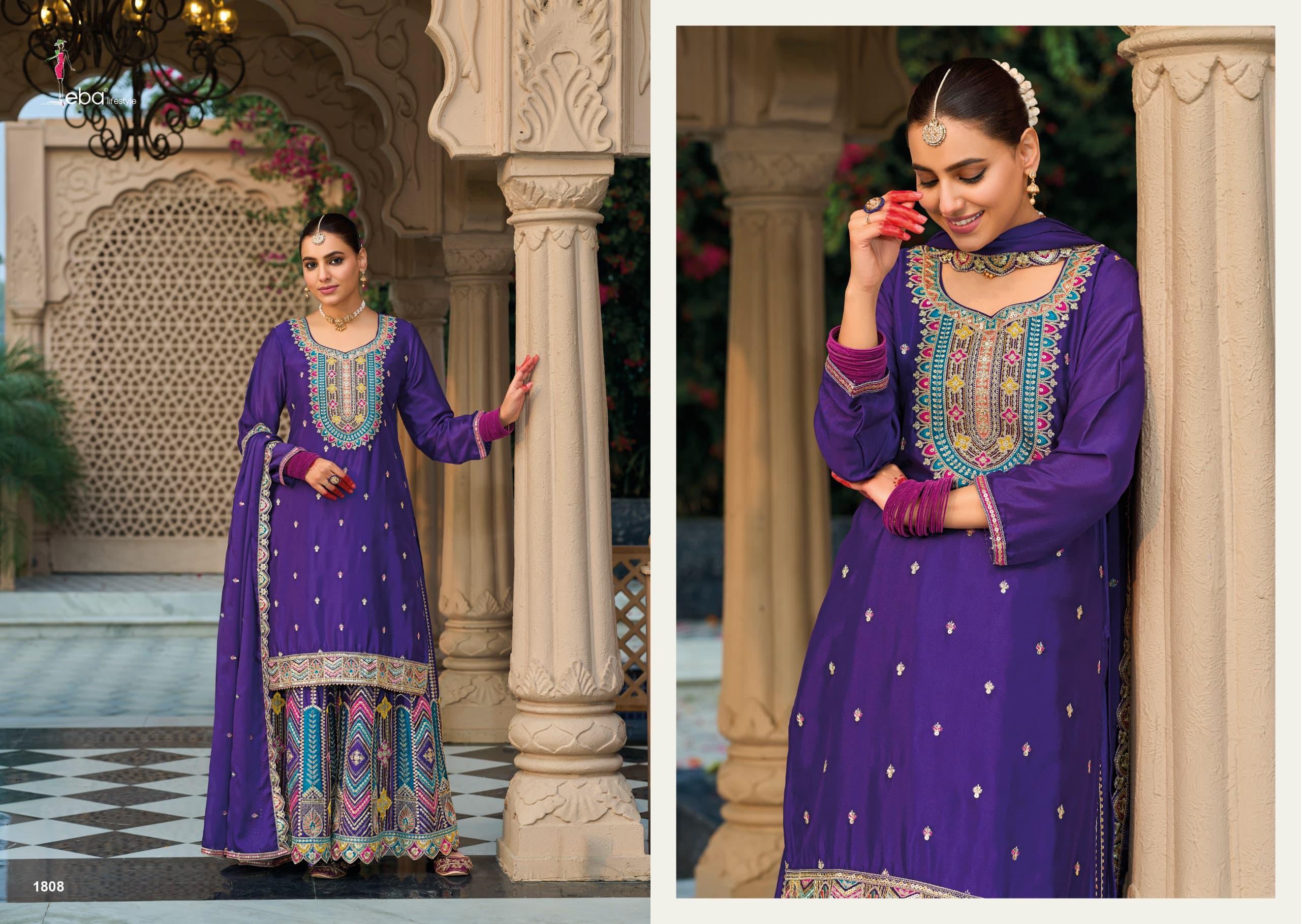 EBA LIFESTYLE MOHINI CHINON EMBROIDERY SUITS SUPPLIER