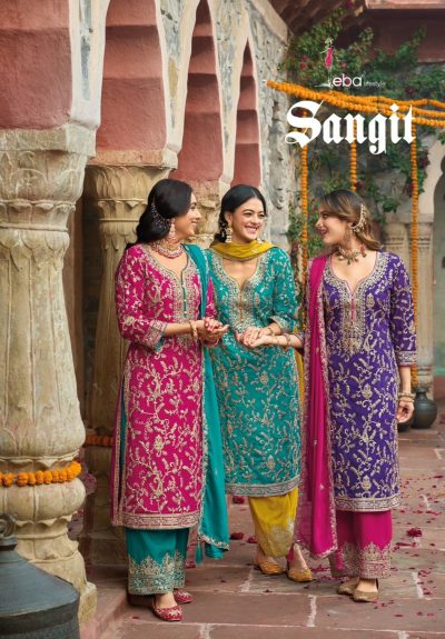 EBA LIFESTYLE SANGIT CHINON EMBROIDERY FANCY SUITS