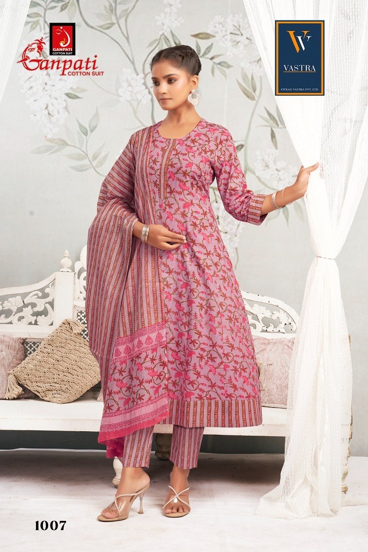 GANPATI ANARKALI VOL 1 COTTON PRINTED SUITS