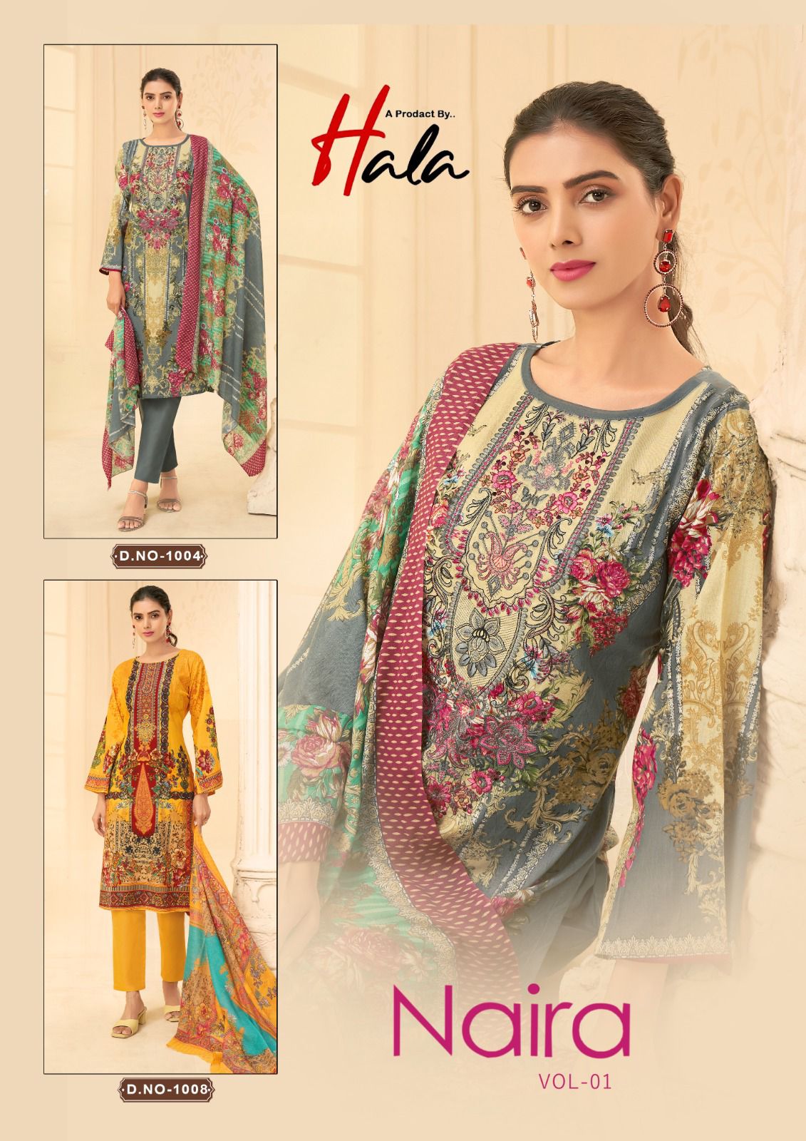 HALA NAIRA VOL 1 PURE COTTON SUITS CATALOGUE