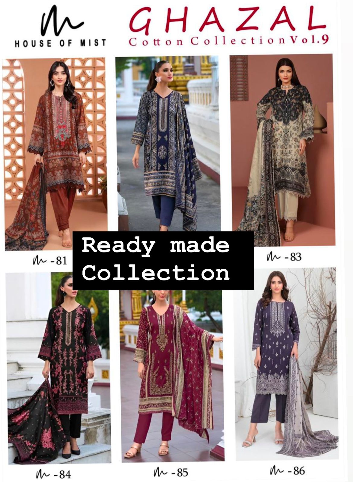 HOUSE OF MIST GHAZAL VOL 9 COTTON READYMADE SUITS