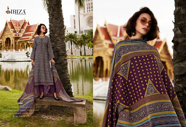 IBIZA AJRAKH STORY VISCOSE PRINTED SUIT CATALOGUE