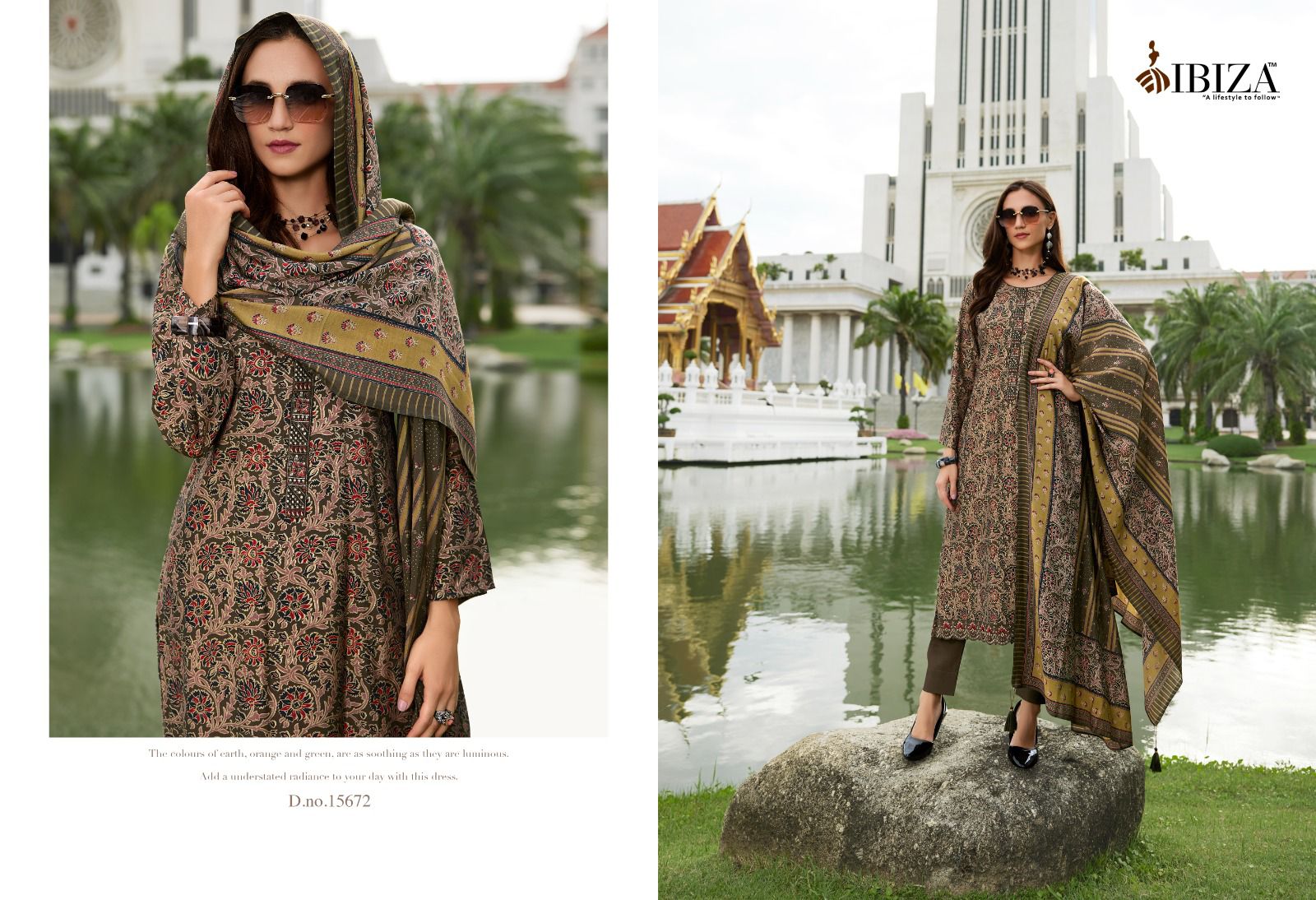 IBIZA AJRAKH STORY VISCOSE PRINTED SUIT CATALOGUE