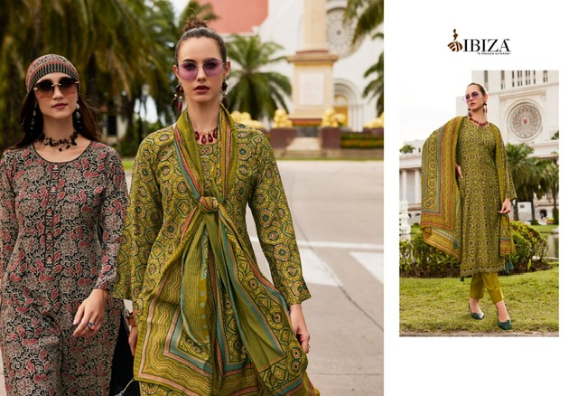 IBIZA AJRAKH STORY VISCOSE PRINTED SUIT CATALOGUE