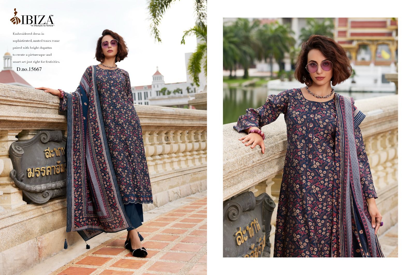 IBIZA AJRAKH STORY VISCOSE PRINTED SUIT CATALOGUE