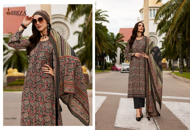 IBIZA AJRAKH STORY VISCOSE PRINTED SUIT CATALOGUE