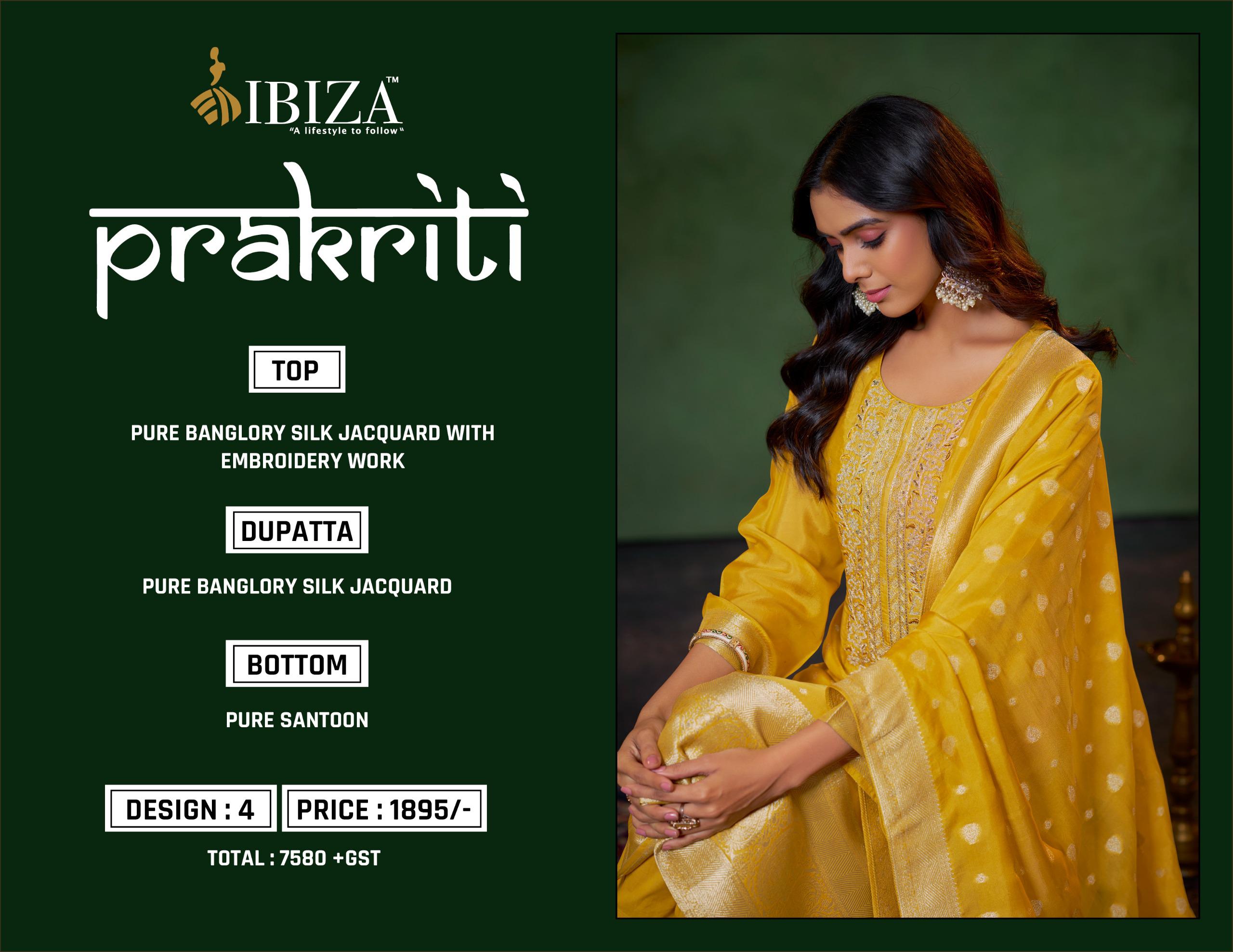 IBIZA PRAKRITI PURE BANGALORI SILK SUITS SETS