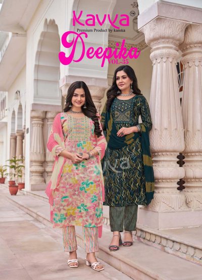 KAVYA DEEPIKA VOL 35 EMBROIDERY READYMADE KURTI