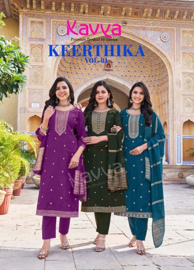 KAVYA KEERTHIKA VOL 1 VISCOSE EMBROIDERY KURTI