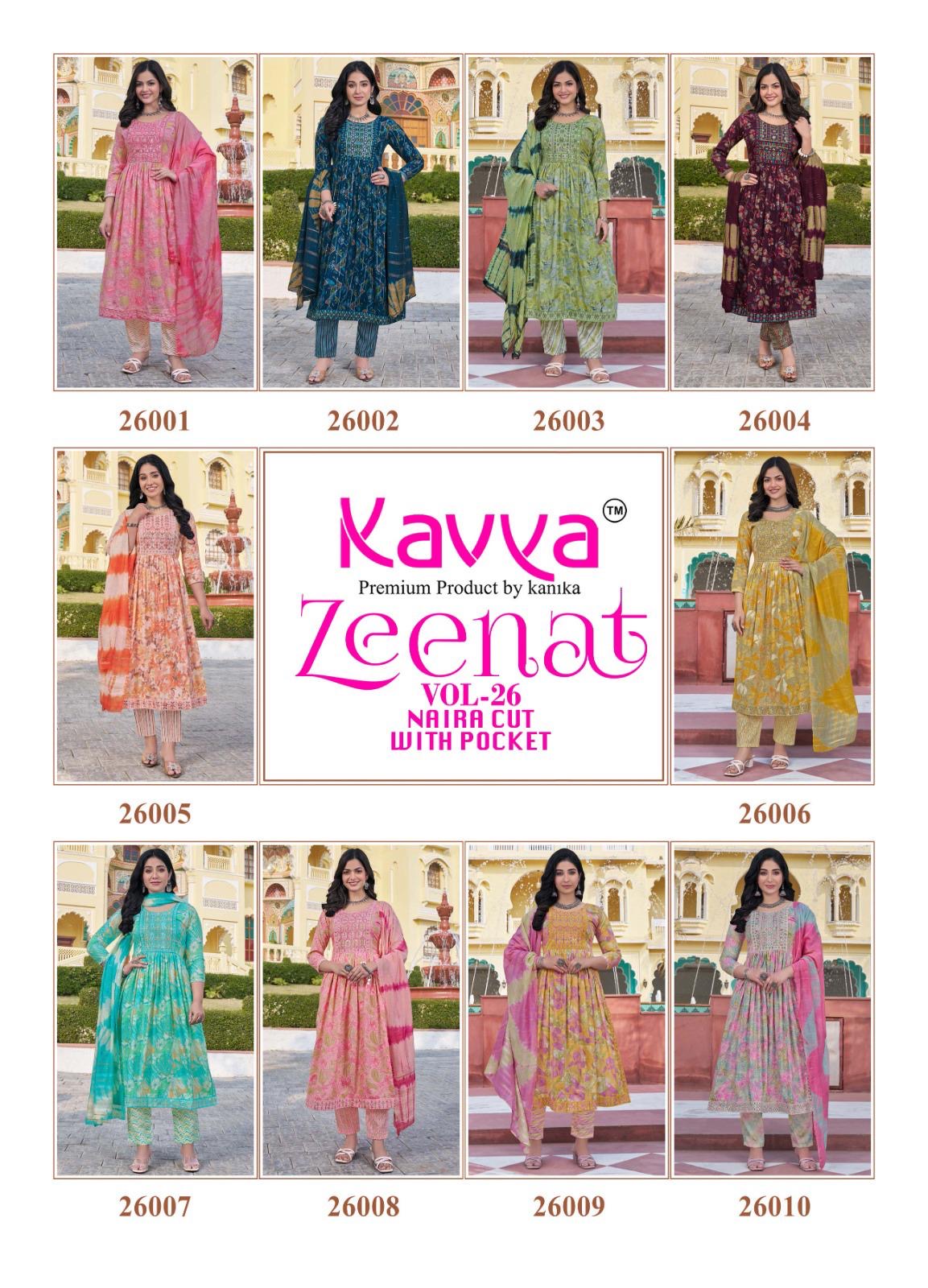 KAVYA ZEENAT VOL 26 COTTON PRINTED READYMADE KURTI