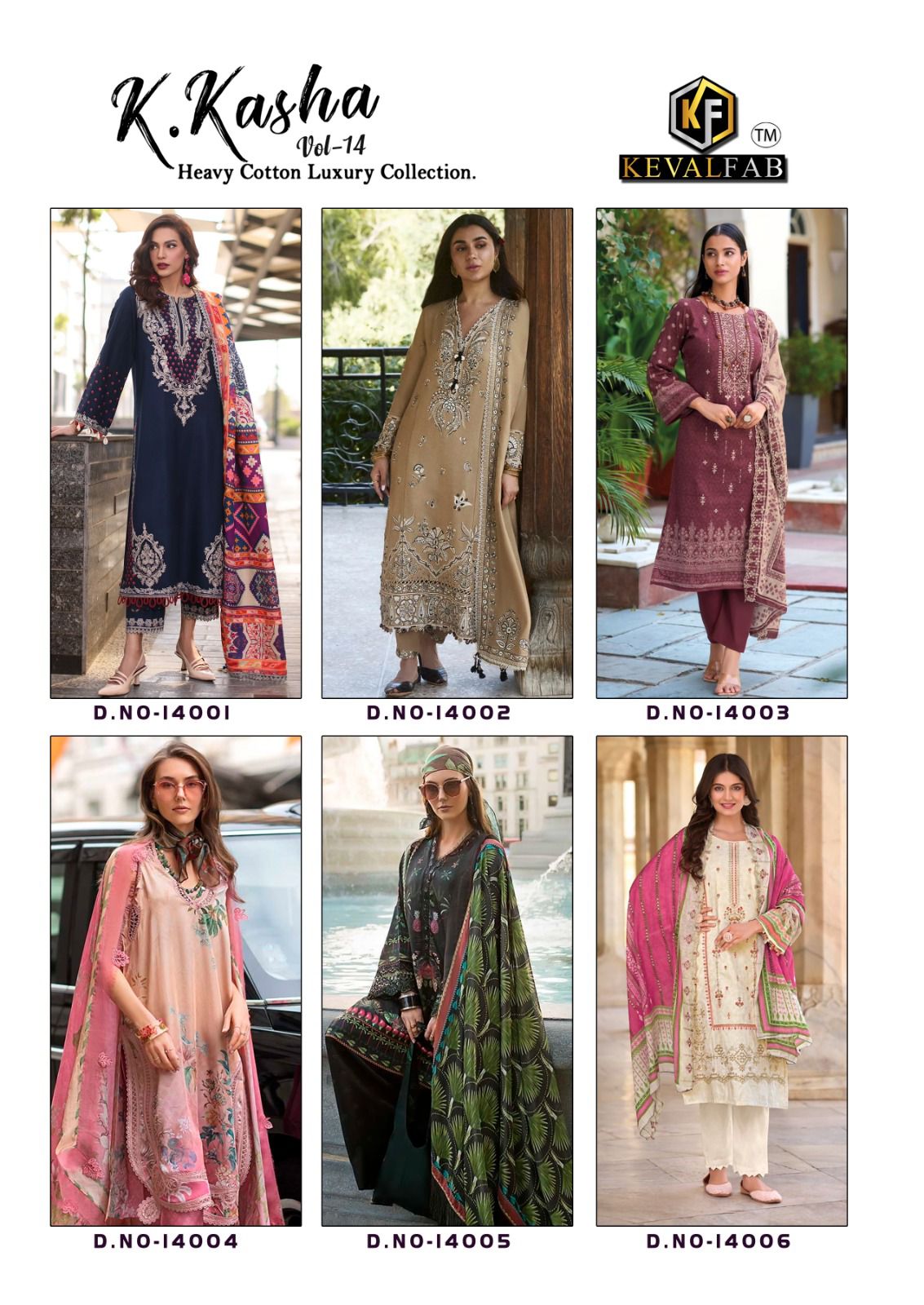 KEVAL FAB K KASHA VOL 14 COTTON KARACHI SUITS