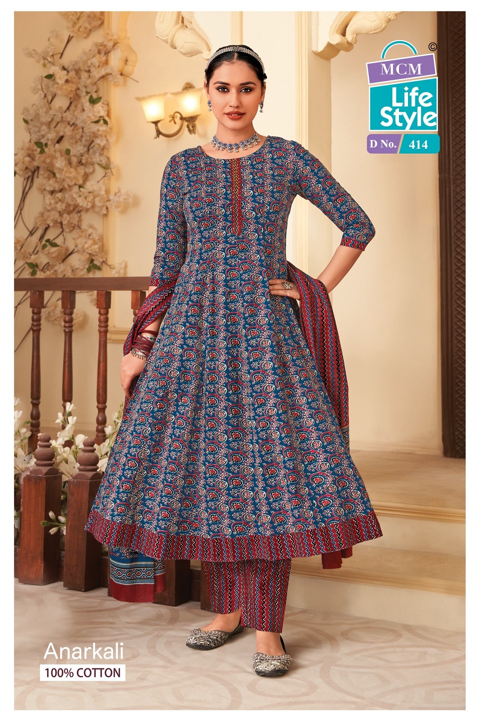 MCM ANARKALI VOL 4 COTTON PRINTED SUITS SUPPLIER