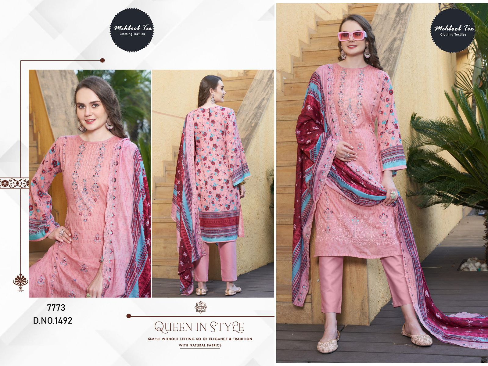 MEHBOOB TEX 7773 PAKISTANI LAWN COTTON SUITS