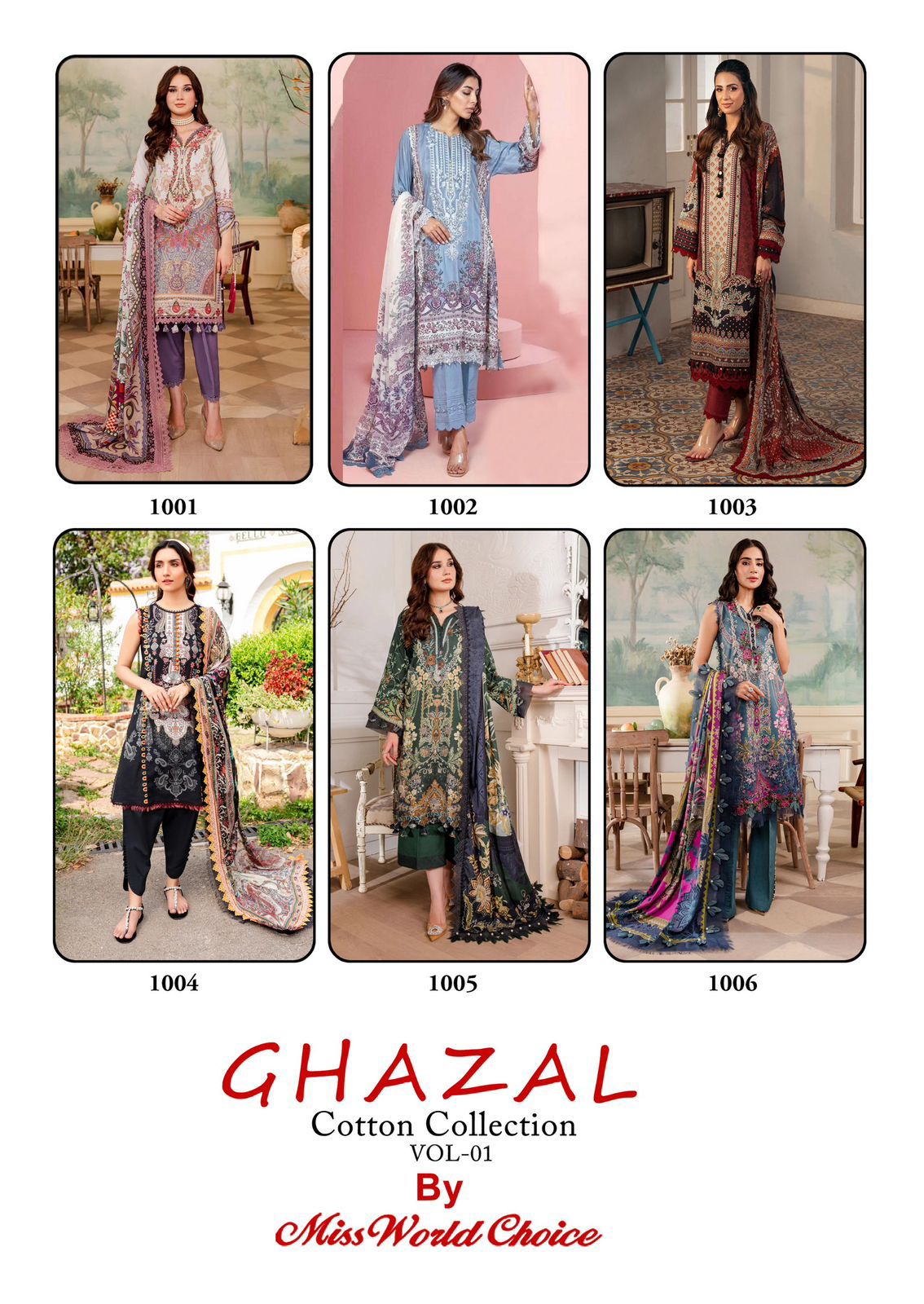 MISS WORLD PRINTS GHAZAL VOL 1 COTTON COLLECTION