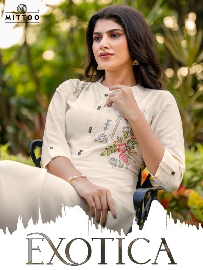 MITTOO EXOTICA REYON HANDWORK KURTIS CATALOG