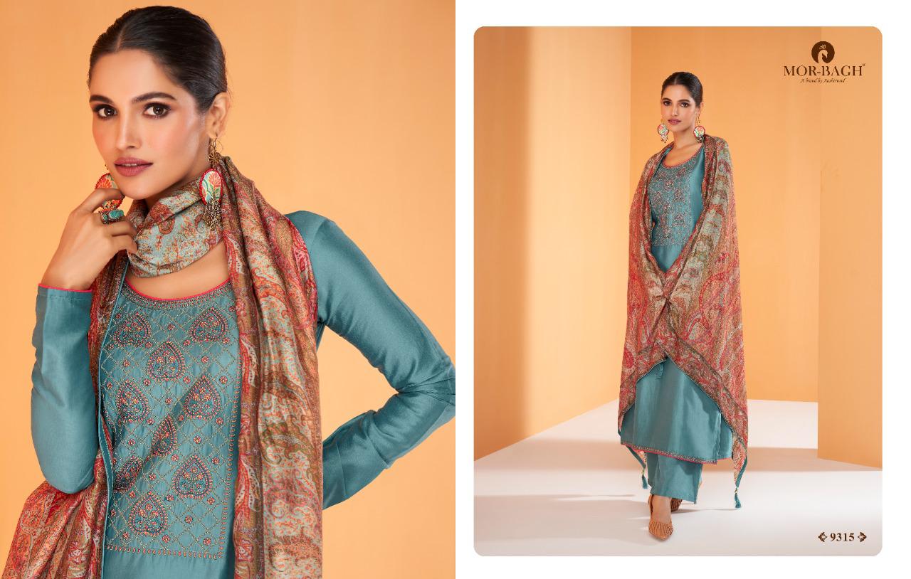 MOR BAGH KALAM SILK SUITS BY AASHIRWAD CREATION