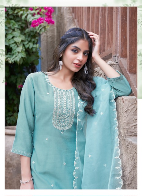 MYSTIC 9 FLORA VOL 2 VISCOSE EMBROIDERY READYMADE KURTI