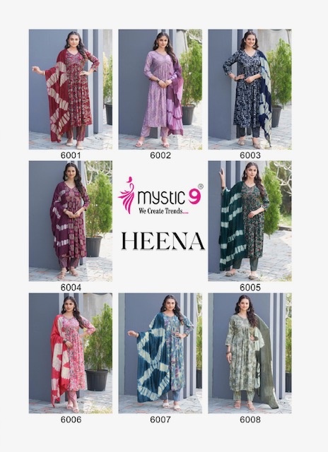 MYSTIC 9 HEENA VOL 6 RAYON READYMADE KURTI SUPPLIER