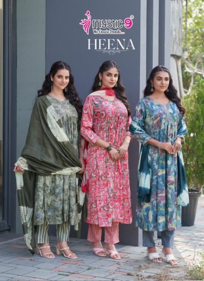 MYSTIC 9 HEENA VOL 6 RAYON READYMADE KURTI SUPPLIER