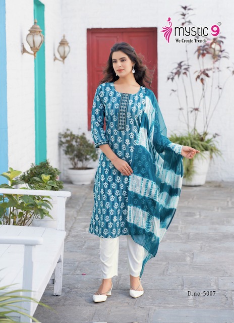 MYSTIC 9 NISHA VOL 5 COTTON PRINTED KURTI CATALOGUE