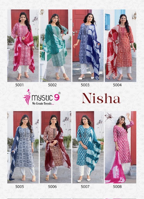 MYSTIC 9 NISHA VOL 5 COTTON PRINTED KURTI CATALOGUE