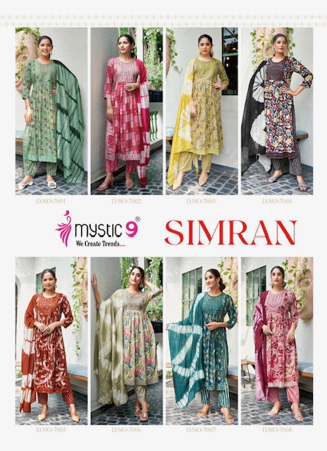 MYSTIC 9 SIMRAN VOL 7 RAYON NAYRA CUT KURTIS