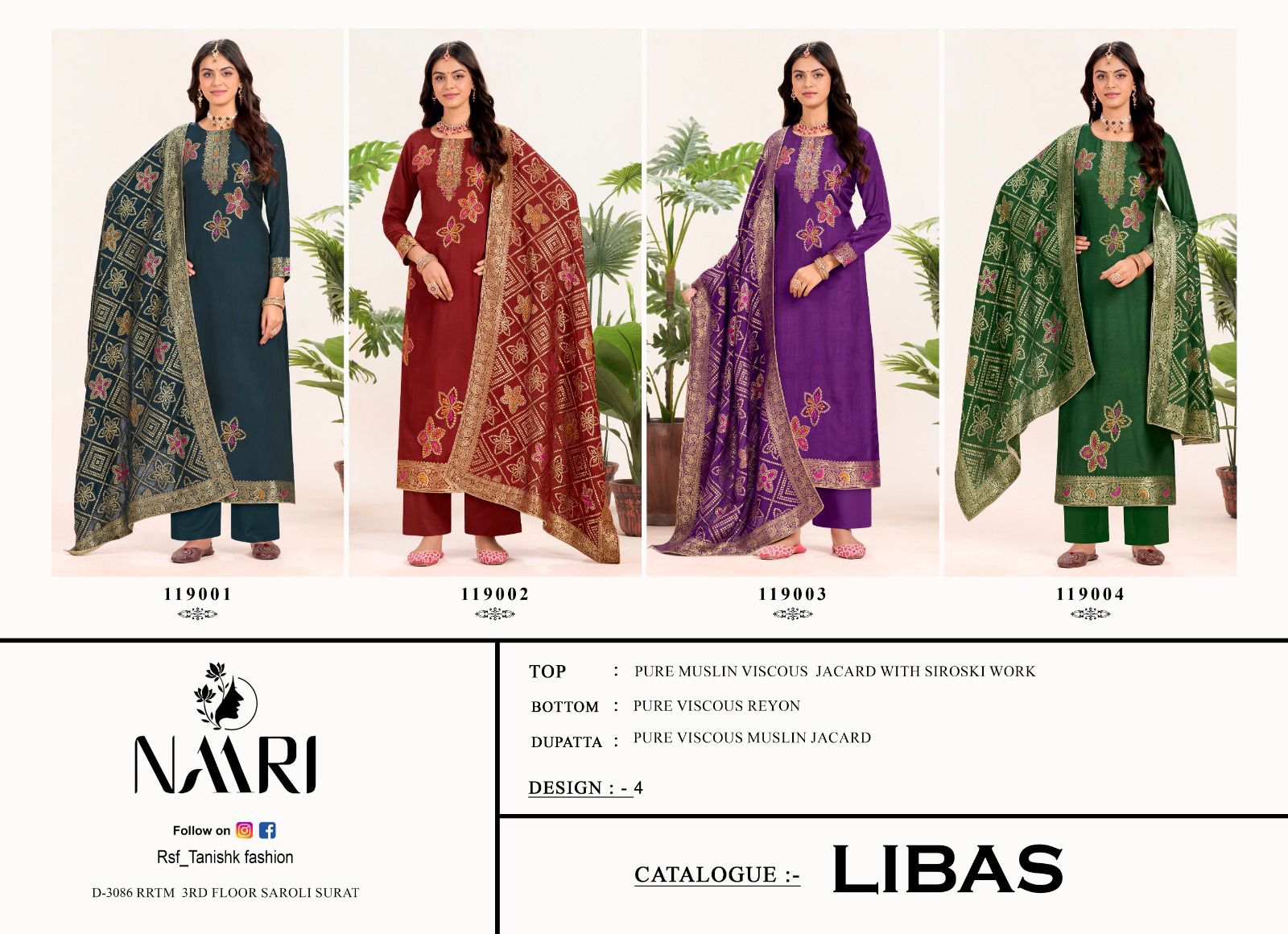 NAARI LIBAS PURE MUSLIN SALWAR SUIT WHOLESALER