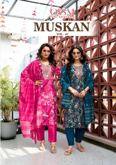 OSSM MUSKAN VOL 7 SILK PRINTED READYMADE KURTI