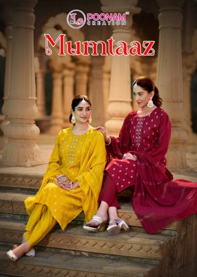 POONAM CREATION MUMTAAZ ROMAN SILK READYMADE KURTI