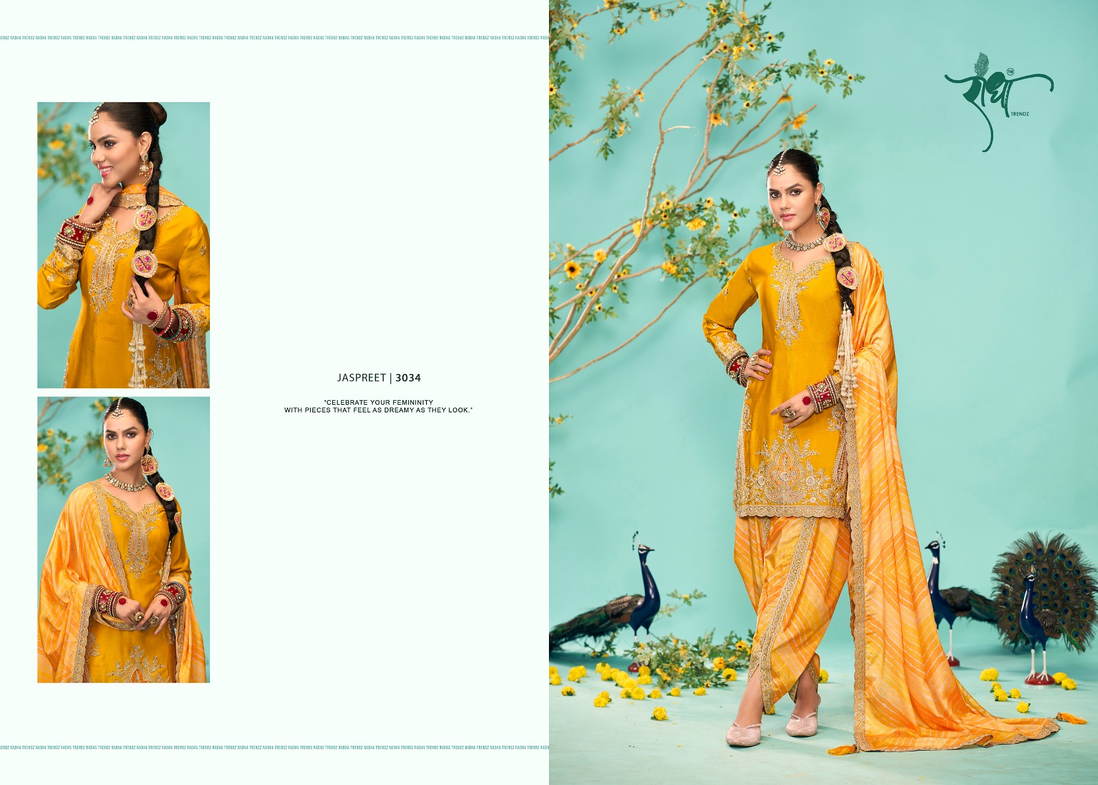 RADHA TRENDZ JASPREET HEAVY CHINNON SUITS