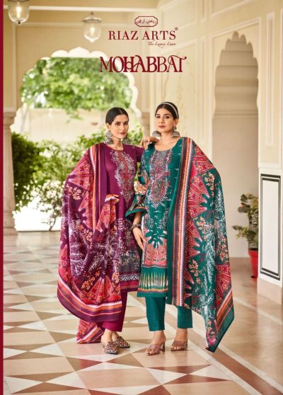 RIAZ ARTS MOHABBAT PURE LAWN KARACHI SUITS