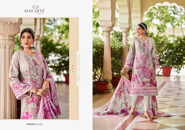 RIAZ ARTS MOHABBAT PURE LAWN KARACHI SUITS