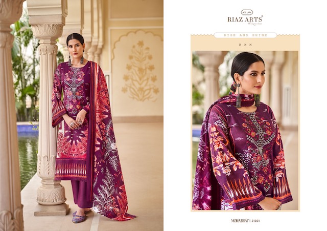 RIAZ ARTS MOHABBAT PURE LAWN KARACHI SUITS