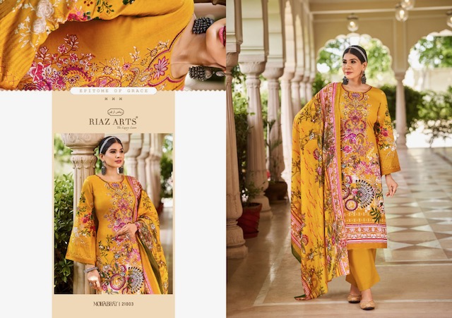 RIAZ ARTS MOHABBAT PURE LAWN KARACHI SUITS