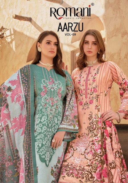 ROMANI AARZU VOL 9 PURE COTTON SUITS CATALOGUE