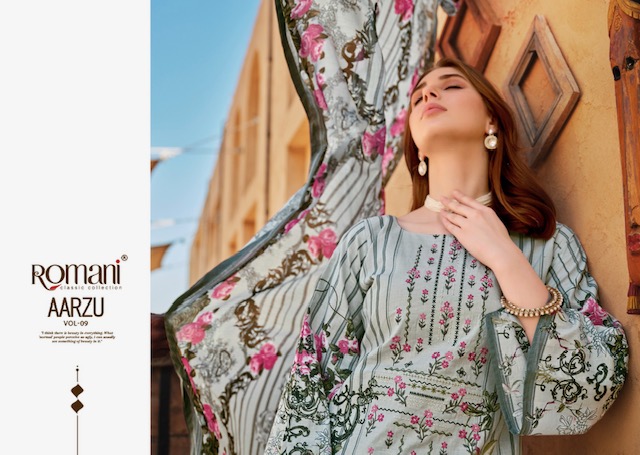 ROMANI AARZU VOL 9 PURE COTTON SUITS CATALOGUE